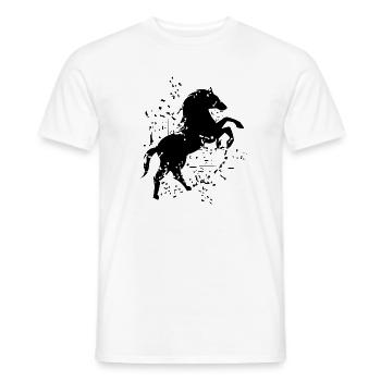 Horse Illustration Explosion Art Symbol Logo - Men's T-Shirt - white - Front - AI Model Male 178 dark (178cm)