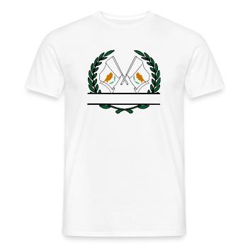 Flags cyprus laurel wreath banner - Men's T-Shirt - white - Front - AI Model Male 178 dark (178cm)
