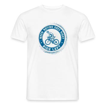 Ride Left Radsport Emblem Fahrrad Spruch - Männer T-Shirt - Weiß - Vorne - AI Model Male 178 dark (178cm)