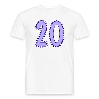 20. 20 JAHRE. 20-JÄHRIGES JUBILÄUM. 20-JÄHRIGES JUBILÄUM. - Männer T-Shirt - Weiß - Vorne - AI Model Male 178 dark (178cm)