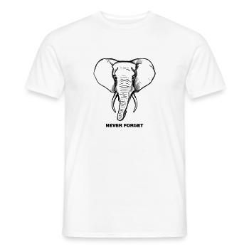 Elephant - Never forget - Men's T-Shirt - white - Front - AI Model Male 178 dark (178cm)