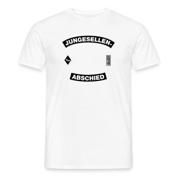 Bachelor Party Motif Frame (Bachelor Party MC Rocker Cowl Design) - Men's T-Shirt - white - Front - AI Model Male 178 dark (178cm)