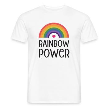 LGBT Pride Month - Rainbow Power - Men's T-Shirt - white - Front - AI Model Male 178 dark (178cm)