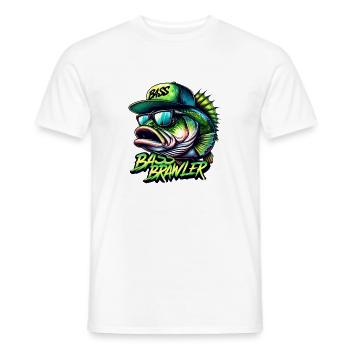 striped bass brawler - Men's T-Shirt - white - Front - AI Model Male 178 dark (178cm)