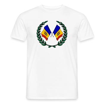 Fahnen Moldawien im Lorbeerkranz - Männer T-Shirt - Weiß - Vorne - AI Model Male 178 dark (178cm)