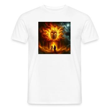 Mythologisches Feuergesicht - Männer T-Shirt - Weiß - Vorne - AI Model Male 178 dark (178cm)