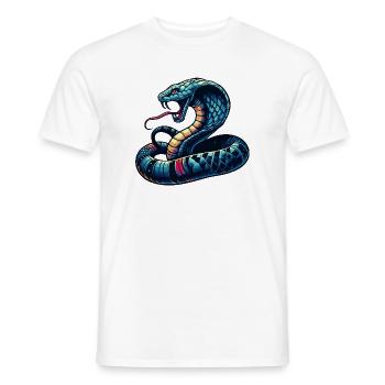 motif serpent Cobra dynamique et coloré - T-shirt homme - blanc - Devant - AI Model Male 178 dark (178cm)