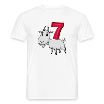 7th Birthday Motif Goat - Seven Years Old - Men's T-Shirt - white - Front - AI Model Male 178 dark (178cm)