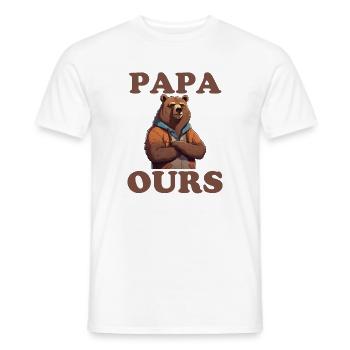 Papa Ours grognon fête des pères - T-shirt homme - blanc - Devant - AI Model Male 178 dark (178cm)