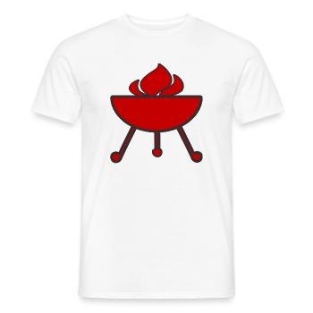 Feu de flammes de gril - T-shirt homme - blanc - Devant - AI Model Male 178 dark (178cm)
