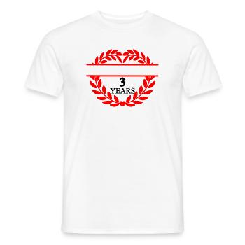 Name banner three years, heart laurel wreath - Men's T-Shirt - white - Front - AI Model Male 178 dark (178cm)