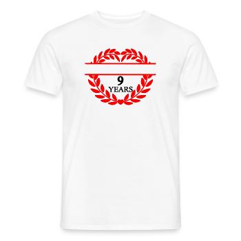 Name banner nine years, heart laurel wreath - Men's T-Shirt - white - Front - AI Model Male 178 dark (178cm)