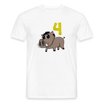 4. Geburtstag Motiv Wildschwein - vier Jahre alt - Männer T-Shirt - Weiß - Vorne - AI Model Male 178 dark (178cm)