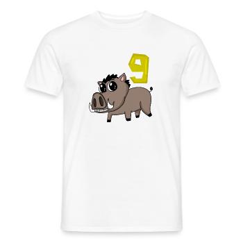 9. Geburtstag Motiv Wildschwein - neun Jahre alt - Männer T-Shirt - Weiß - Vorne - AI Model Male 178 dark (178cm)