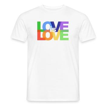Love is Love Rainbow Typography - Männer T-Shirt - Weiß - Vorne - AI Model Male 178 dark (178cm)