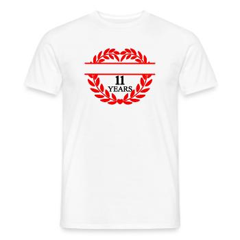 Name banner eleven years, heart laurel wreath - Men's T-Shirt - white - Front - AI Model Male 178 dark (178cm)