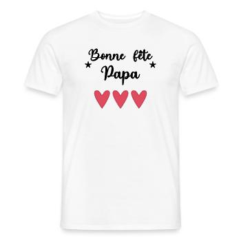 FROHER VATERTAG. PAPA - Männer T-Shirt - Weiß - Vorne - AI Model Male 178 dark (178cm)