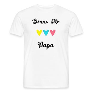 HAPPY FATHER'S DAY. DAD. FATHER's DAY - Men's T-Shirt - white - Front - AI Model Male 178 dark (178cm)