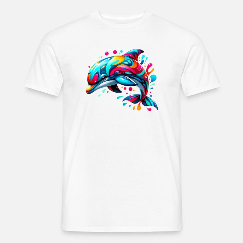 Delfin - Männer T-Shirt - Weiß