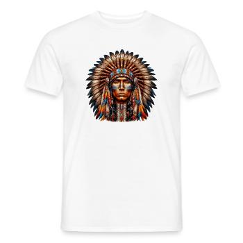Amerikanischer Indianer Amerikanische Rote Haut - Männer T-Shirt - Weiß - Vorne - AI Model Male 178 dark (178cm)