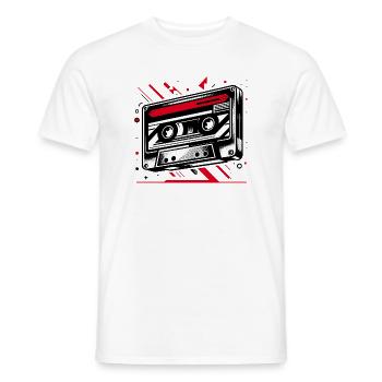 Musik Kassette im Retro-Stil 80er und 90er Stil - Männer T-Shirt - Weiß - Vorne - AI Model Male 178 dark (178cm)