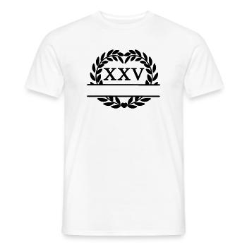 Vingt-cinq ans, couronne de laurier en chiffres latins - T-shirt homme - blanc - Devant - AI Model Male 178 dark (178cm)
