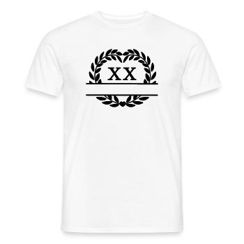 Twenty years, in Latin numerals laurel wreath - Men's T-Shirt - white - Front - AI Model Male 178 dark (178cm)