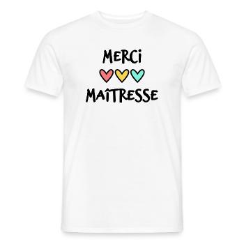 MISTRESS. THANK YOU. THANK YOU MISTRESS - Men's T-Shirt - white - Front - AI Model Male 178 dark (178cm)