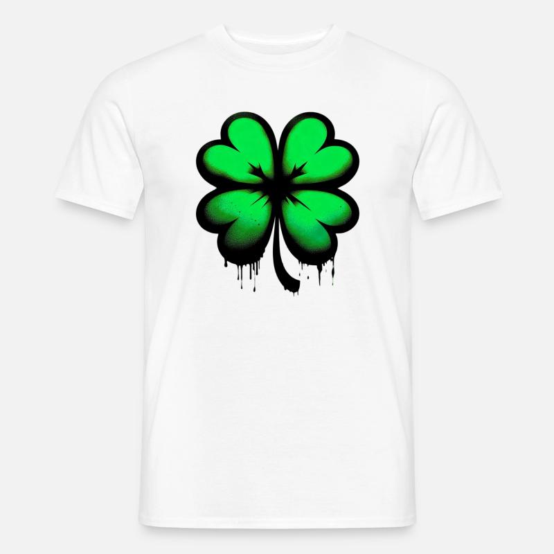 Vierblättriges Kleeblatt - Männer T-Shirt - Weiß