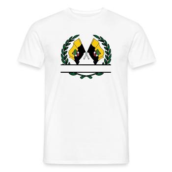 Drapeaux saxe-anhalt couronne de laurier bannière - T-shirt homme - blanc - Devant - AI Model Male 178 dark (178cm)