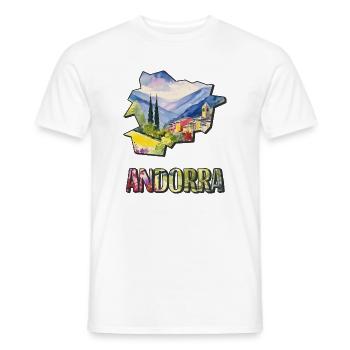 Carte à l’aquarelle Andorre - T-shirt homme - blanc - Devant - AI Model Male 178 dark (178cm)