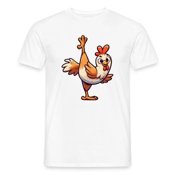 Poule Poulet Coq Yoga Kung Fu Arts Martiaux - T-shirt homme - blanc - Devant - AI Model Male 178 dark (178cm)