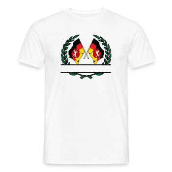 Drapeaux Basse-Saxe couronne de laurier bannière - T-shirt homme - blanc - Devant - AI Model Male 178 dark (178cm)