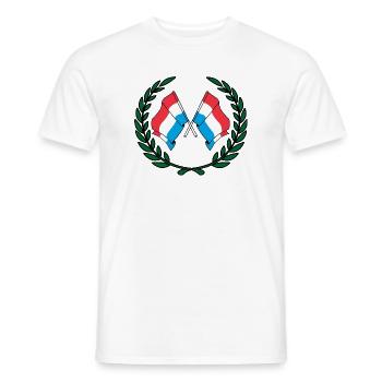 Drapeaux du Luxembourg en couronne de laurier - T-shirt homme - blanc - Devant - AI Model Male 178 dark (178cm)
