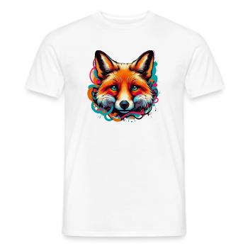 Fox - Men's T-Shirt - white - Front - AI Model Male 178 dark (178cm)