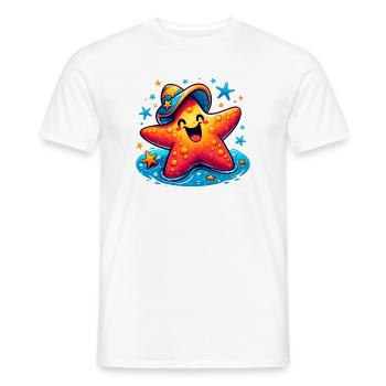Étoile de mer - T-shirt homme - blanc - Devant - AI Model Male 178 dark (178cm)