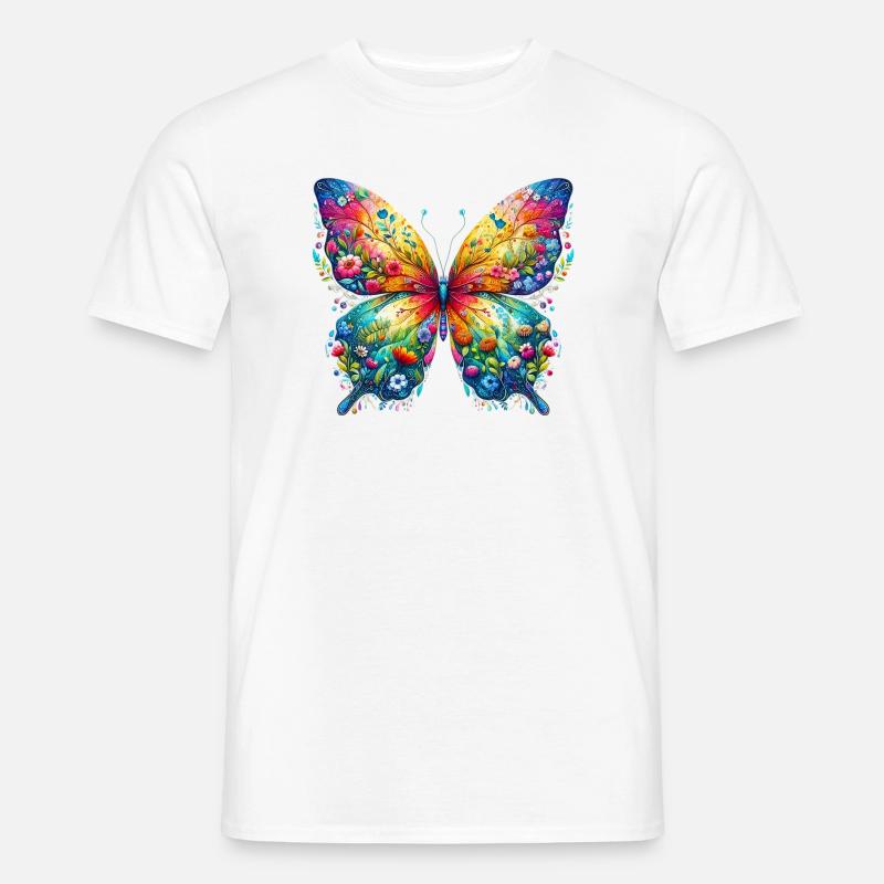 Schmetterling - Männer T-Shirt - Weiß