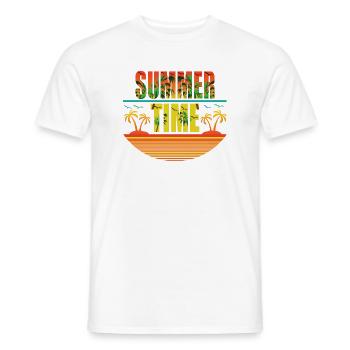Summer Time Palm Islands and Seagulls - Men's T-Shirt - white - Front - AI Model Male 178 dark (178cm)