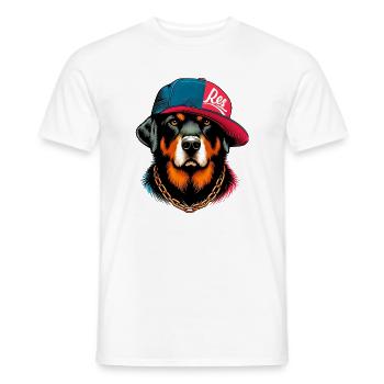 Hund mit Hut - Männer T-Shirt - Weiß - Vorne - AI Model Male 178 dark (178cm)