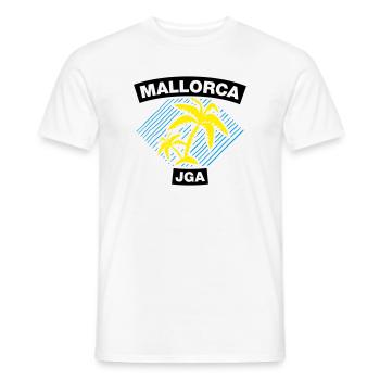 Mallorca – JGA unter Palmen - Männer T-Shirt - Weiß - Vorne - AI Model Male 178 dark (178cm)