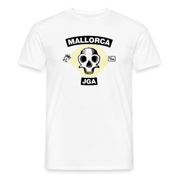 Mallorca – JGA unter Palmen - Männer T-Shirt - Weiß - Vorne - AI Model Male 178 dark (178cm)
