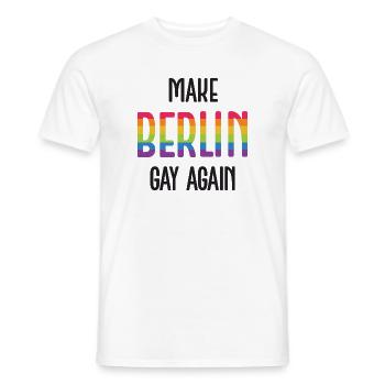 LGBTQ Pride Month - Make Berlin Gay Again - Men's T-Shirt - white - Front - AI Model Male 178 dark (178cm)