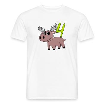4. Geburtstag Motiv Elch - vier Jahre alt - Männer T-Shirt - Weiß - Vorne - AI Model Male 178 dark (178cm)