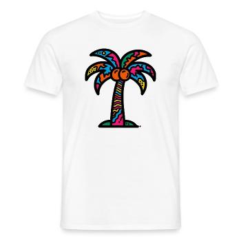 Palm Tree - Men's T-Shirt - white - Front - AI Model Male 178 dark (178cm)