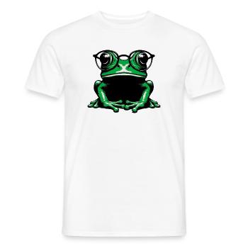 Frog with Glasses - Men's T-Shirt - white - Front - AI Model Male 178 dark (178cm)