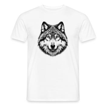 Wolf - Men's T-Shirt - white - Front - AI Model Male 178 dark (178cm)