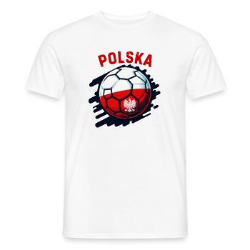 Football polonais - T-shirt homme - blanc - Devant - AI Model Male 178 dark (178cm)