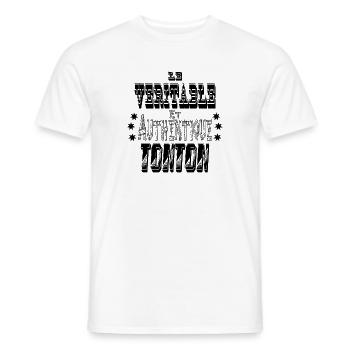 Le Véritable et Authentique Tonton - T-shirt homme - blanc - Devant - AI Model Male 178 dark (178cm)