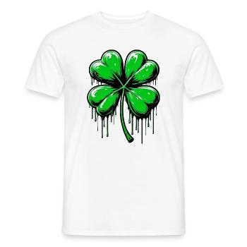 Trèfle à quatre feuilles - T-shirt homme - blanc - Devant - AI Model Male 178 dark (178cm)