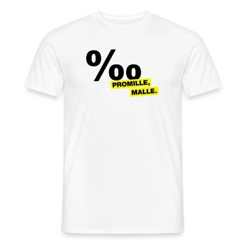 Promille, Malle - Männer T-Shirt - Weiß - Vorne - AI Model Male 178 dark (178cm)